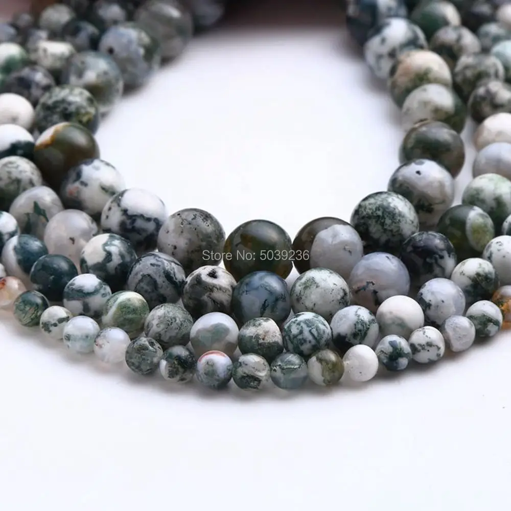 

Wholesale Tree Agates Beads Natural Stone Round Loose Beads for Jewelry Making 6 8 10 12mm Pick Size DIY Bracelet Necklace