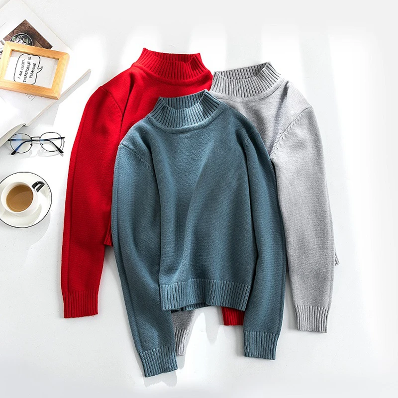 Skup Gkfnmt sweter z golfem kobiet zima ciepłe kobiet Jumper gruby boże narodzenie swetry żebrowane dziergany sweter Top Pull Femme Hiver