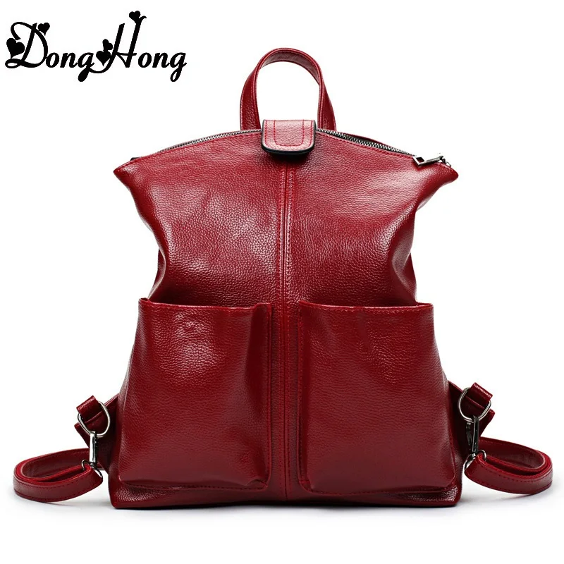 New 2017 100 Real Soft Genuine Leather Women Backpack Woman Korean Style Ladies Strap Laptop Bag