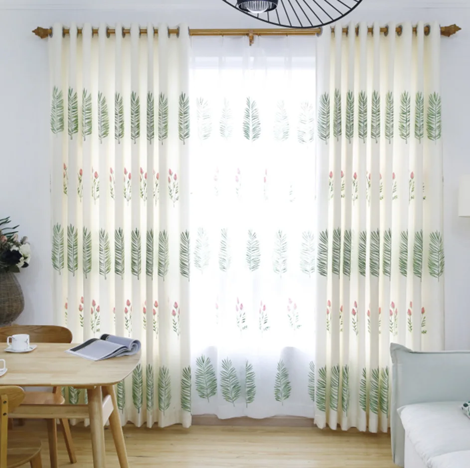Aliexpress.com : Buy Korean Embroidered Tulle Garden Curtains Bedroom Living Room Nordic Style ...