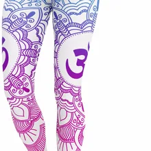 JIGERJOGER новые синие выцветающие розовые леггинсы с мандалой женские леггинсы больших размеров XL для спортивной йоги работа фитнес-тренировки брюки