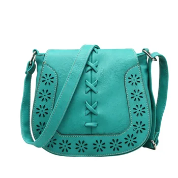 

100pcs/lot Fashion Brand Women Leather Handbags Retro Hollow Out Crossbody Shoulder Bag Hollow Out Lady Vintage Bag