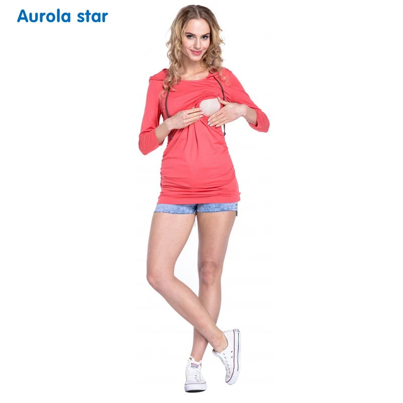 maternity nursing hoodies AS1791 coral 004