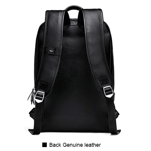 Мужской модный рюкзак из натуральной кожи, рюкзаки для ноутбука, дорожные сумки в консервативном стиле, школьная сумка для подростков, рюкзак для ноутбука - Цвет: back genuine leather