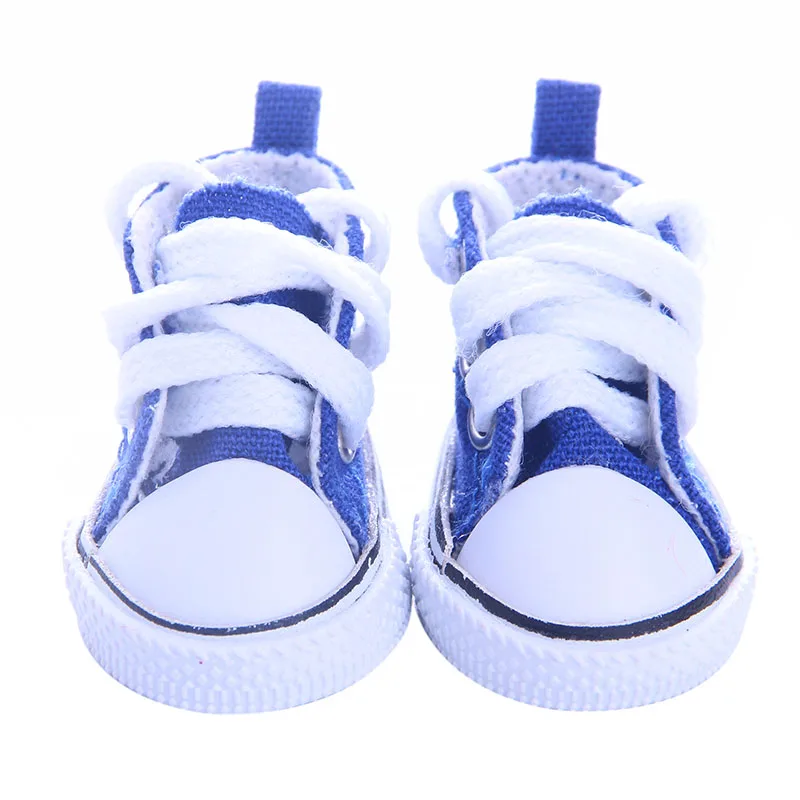 

New arrival Blue lace canvas shoes For 14.5" wellie wishers doll(only shoes)