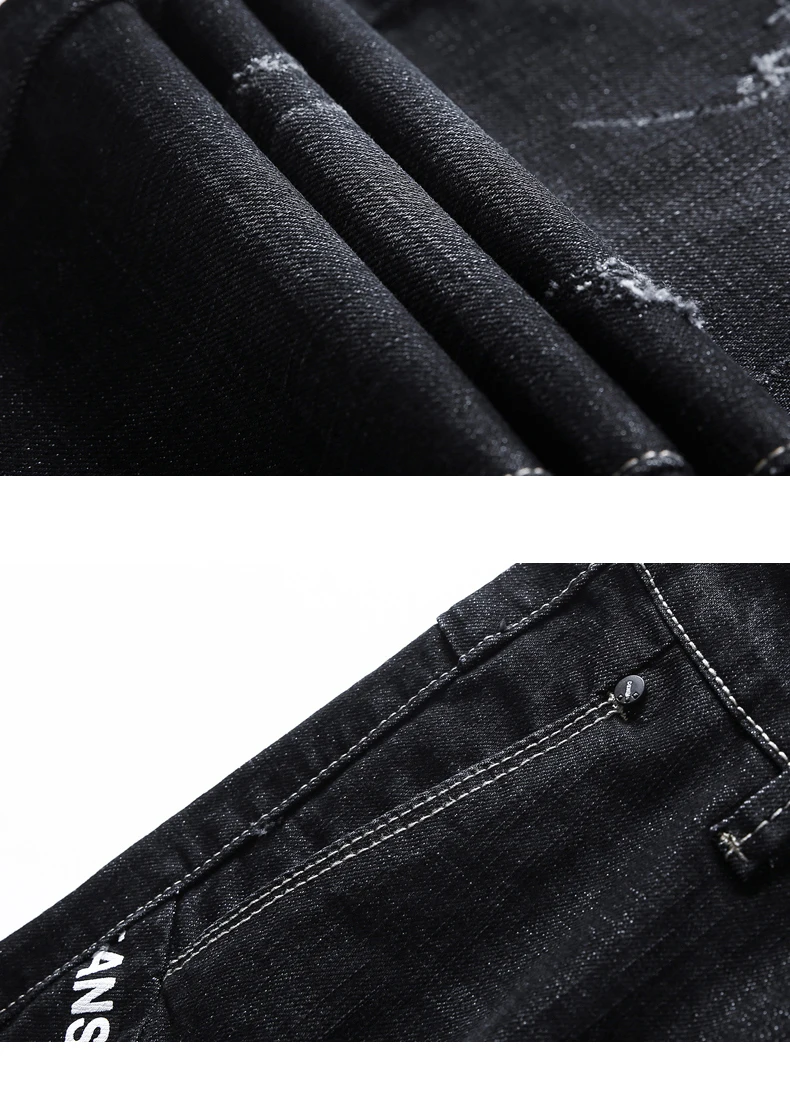KSTUN мужские джинсы корейские черные уличные с принтом букв модные дизайнерские обтягивающие Стрейчевые хип-хоп мужские Брюки moda hombre
