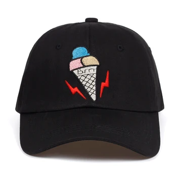 

2018 new Baseball Caps Ice cream Black Snapback Caps Men Dad Hats Street Dancing casquette cap hat Bone Garros