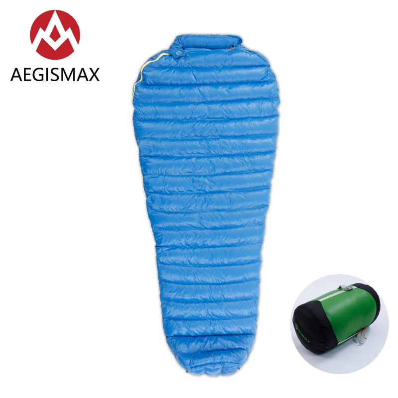 

AEGISMAX M2 Blue 180x78cm Adult Outdoor Camping Spring Autumn 800FP White Goose Down Mummy Keep Warm Sleeping Bag