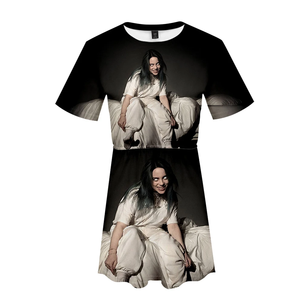 Ar Billie Eilish Idol 3D принт базовое классное модное уличное летнее платье повседневное