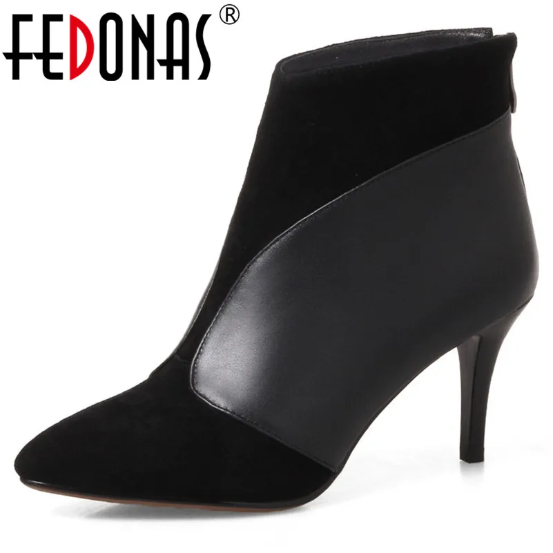 

FEDONAS Fashion High Heels Office Pumps Women Autumn Winter Pointed Toe Ladies Shoes Woman New Arrival Party Dancing Shoes Boots