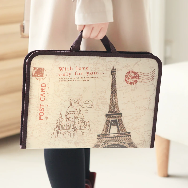 Korea stationery navy style folder portable file bag paper bagsin File