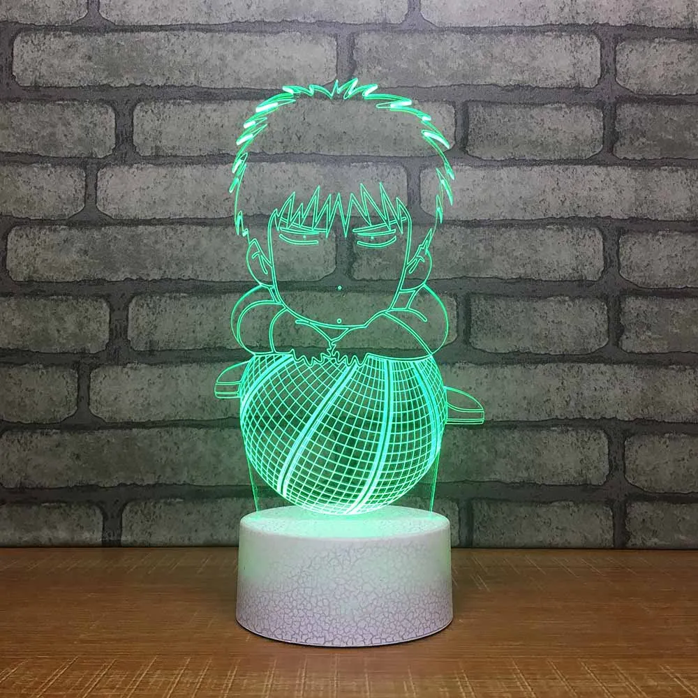 Домашний Декор Дети сна ночник 3D Led Usb акрил Баскетбол Мальчик форма сенсорная кнопка настольная лампа 7 цветов изменить освещение подарок