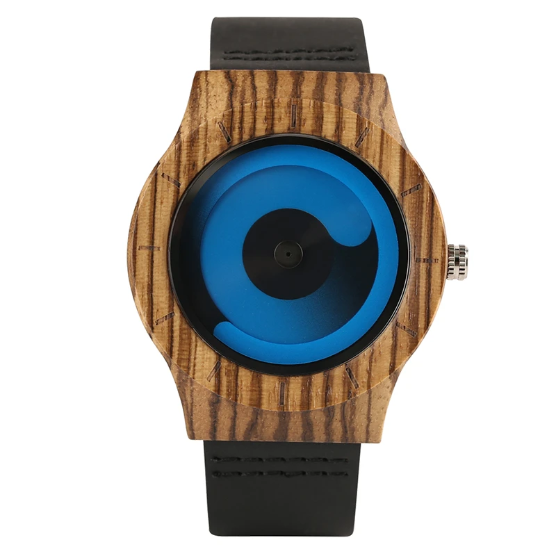 

Luxury Gift Genuine Leather Strap Men Quartz Watches with Turntable Swirl Dial Gradual Color Sport Analog for Fashion Gifts