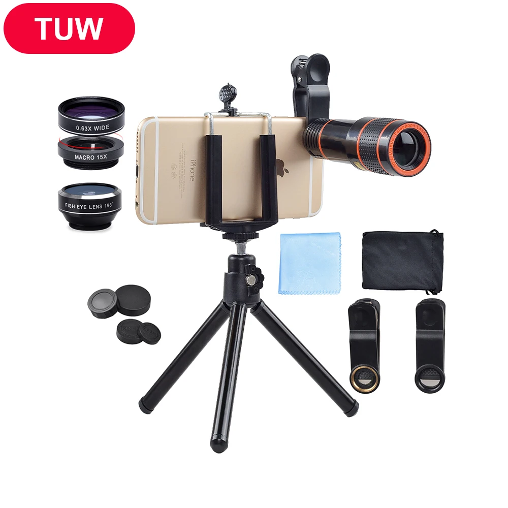 Akinger 4 in HD 12X Clip Telescope Zoom Mobile Phone Lens for iPhone