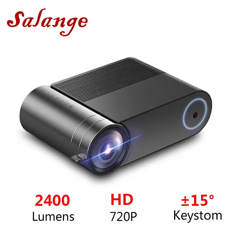 Salange YG550 جهاز عرض صغير مسرح منزلي نظام جهاز عرض (بروجكتور) ليد ، 2400 شمعة ، 1280x720 HD ، فيديو متعاطي المخدرات HDMI USB 1080 p Wifi