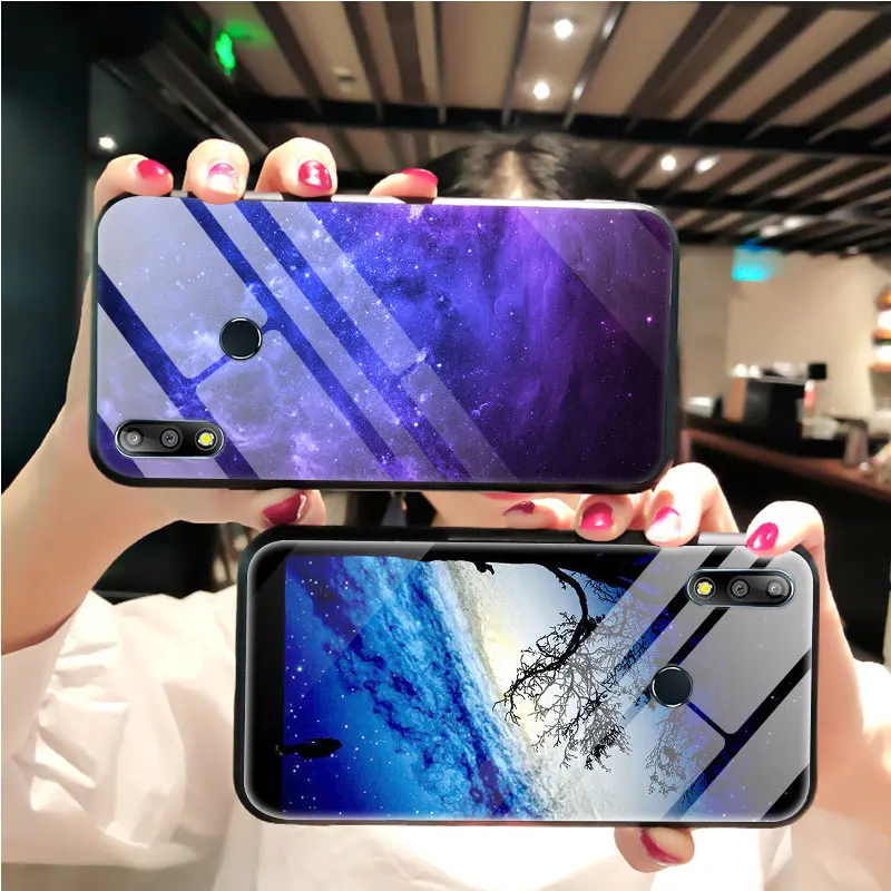 Для Asus Zenfone Max Pro M2 ZB631KL чехол Звездное закаленное стекло Жесткий Чехол для Asus ZB631KL чехол TPU защита Бампера