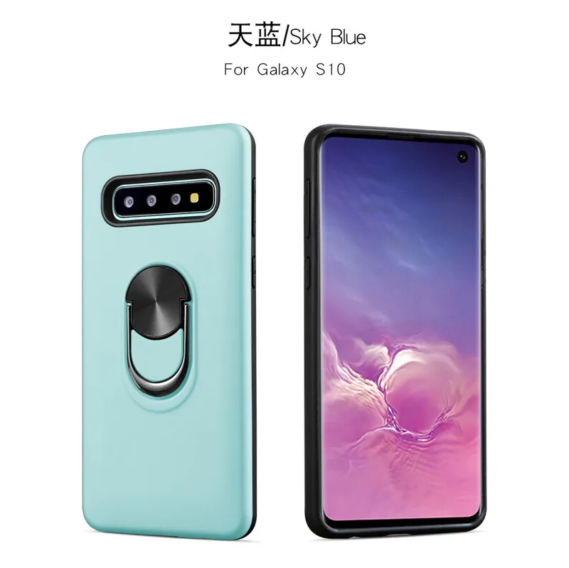 

Samsung s10 5G s8 s9 s10 Plus s10lite A7 A9 A6Plus note9 note8 PU Ring Car Magnetic Bracket Shockproof Anti-fall Protection Case