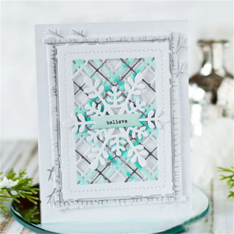 

Naifumodo Cross Line Mix Plaid Frame Metal Cutting Dies Scrapbooking Background for Card Making Album Embossing Crafts New 2019