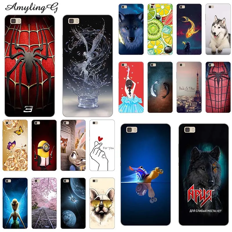 

Phone Cases For Huawei P8 Lite P8Lite ALE-L01 L02 L04 L21 L23 UL00 5.0" Case Cover Rose Wolf Patterned Soft Silicone Back Shell