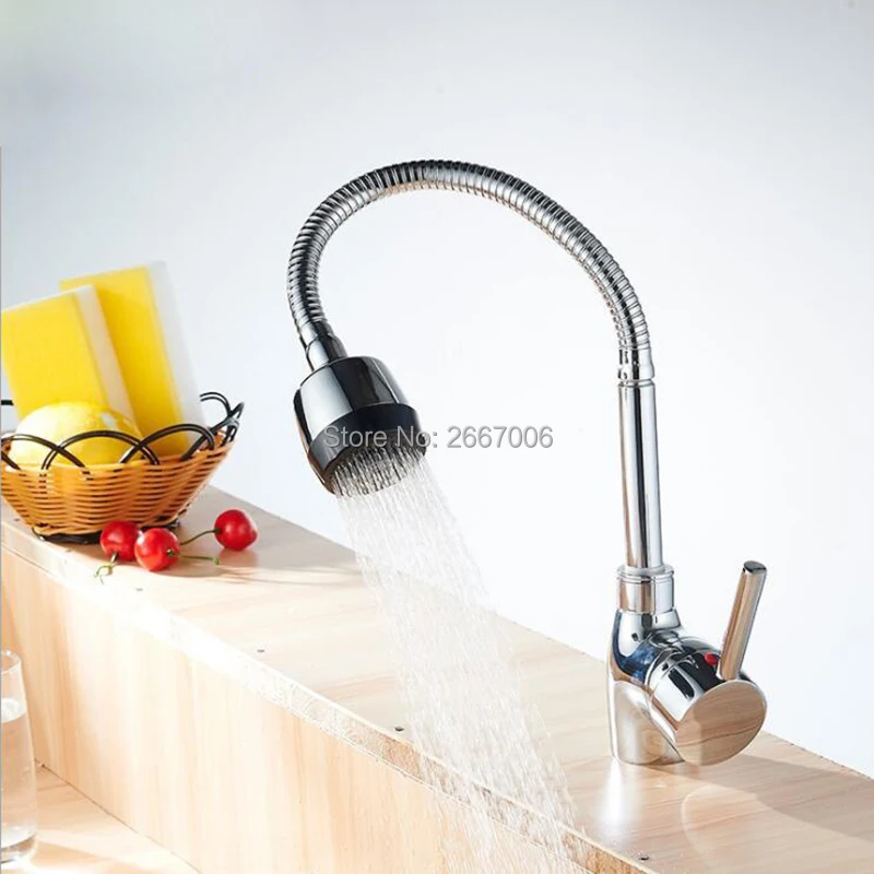 GIZERO Stretchable Spring Kitchen Sink Faucet Hot Cold Control Basin