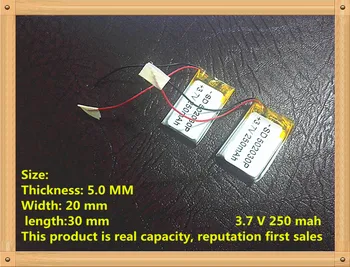 

SD (polymer lithium ion battery) 502030 3.7V 250mAH Li-ion battery for mp3 mp4 battery
