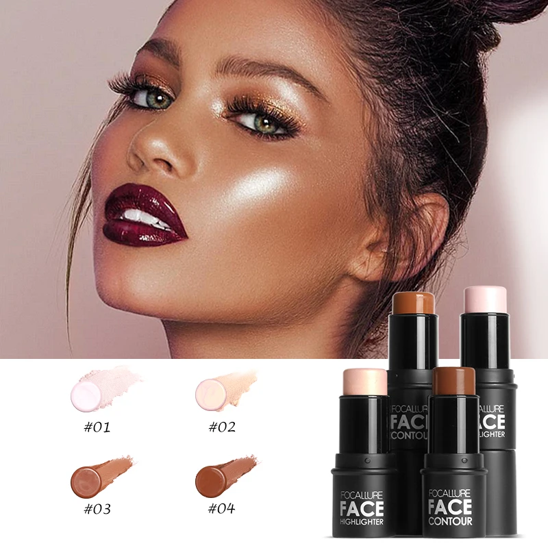 

FOCALLURE Face Highlighter Makeup Bronzers Illuminator Contouring Make Up Face Highlighter Stick