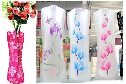 Новая пластиковая ПВХ складная небьющаяся ваза для цветов, креативные предметы домашнего обихода; новинки; товары для дома и украшения для офиса