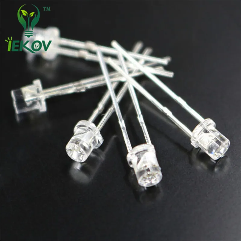 100 pcs/pag светодиодный 3 мм с плоским верхом синий излучающие диоды для подавления