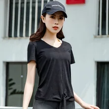 Желтый, черный, белый, розовый, спортивный топ для фитнеса, женская футболка с коротким рукавом, женская футболка, спортивная одежда для женщин, для спортзала, йоги, топ, Спортивная рубашка