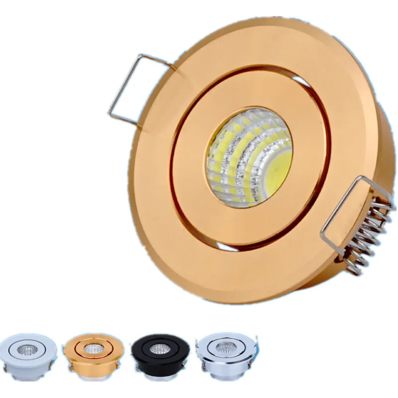 

COB Mini 5W Led Spotligh AC85-265V Dimmable LED Downlight Satin Nickel Miniature Jewelry Display Ceiling Recessed Cabinet Lamp