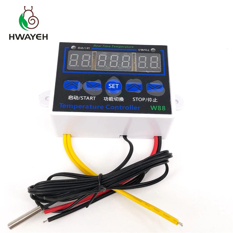 W88 12V/220V Digital LED Temperature Controller Thermostat Control Switch Sensor 