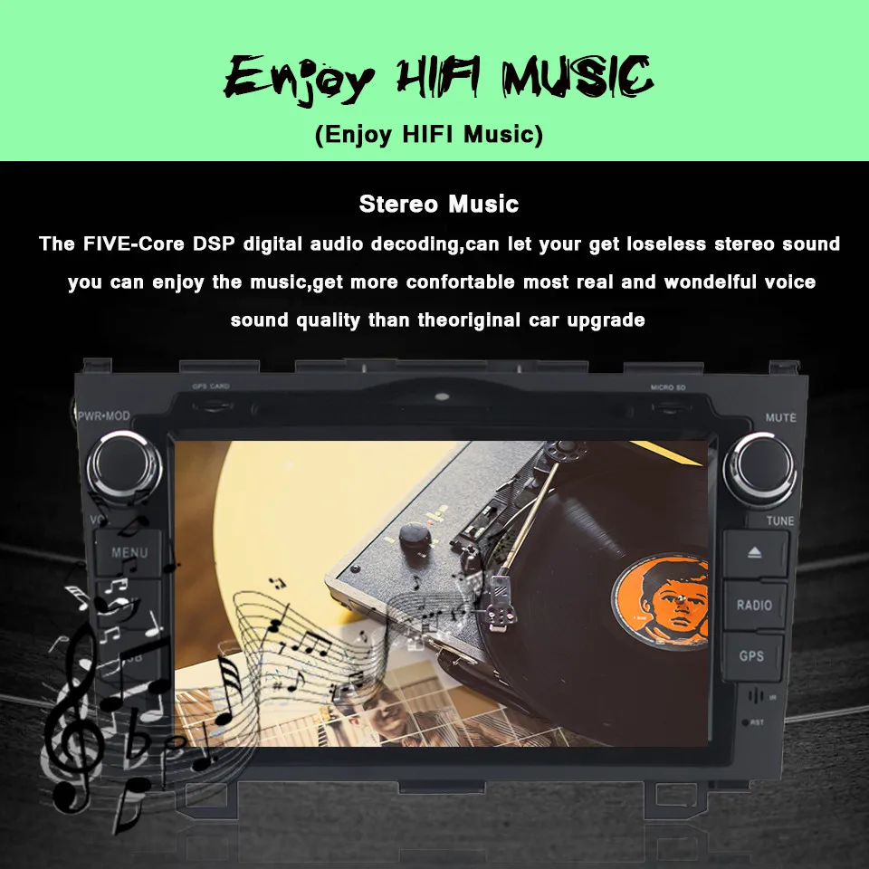Discount HD Octa Core A9 1.6GHz 1024X600 Android 9.0 Car DVD Player For Honda CRV CR-V 2006-11 4G WiFi GPS Navigation Stereo Video SD dvd 3