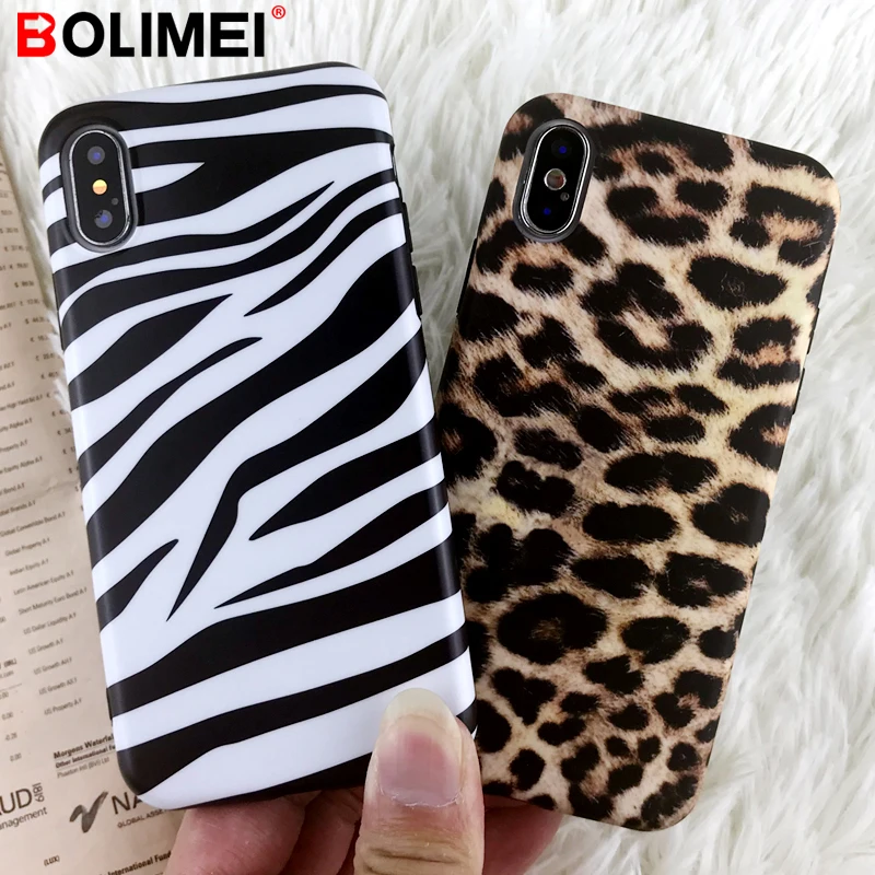 Luxury Leopard Zebra Print Phone Case For iphone X XR XS