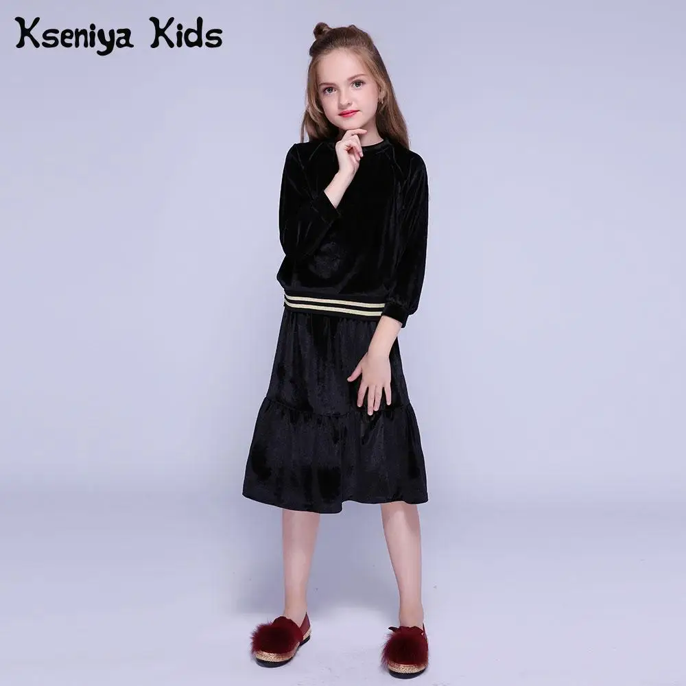 Kseniya Kids Clothes Velvet Girls Clothing Sets Autumn Winter Long Sleeve Coat+Skirt 2 Piece Set Girl Outfit Children Clothing цена Kseniya Kids Clothes Velvet Girls Clothing Sets Autumn Winter Long Sleeve Coat+Skirt 2 Piece Set Girl Outfit Children Clothing цены онлайн