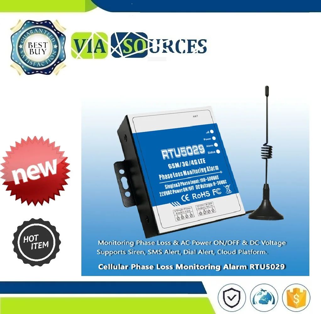 Беспроводная GSM сигнализация RTU5029 3G 4G LTE с датчиком потери фазы высоким и низким