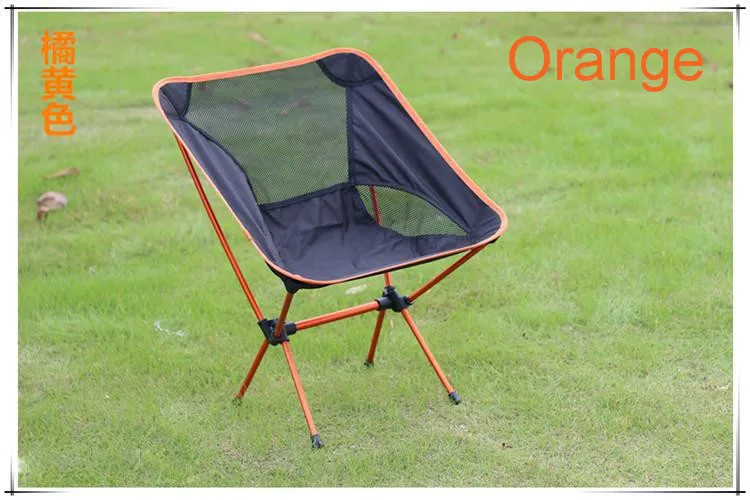 Легкий вес табурет складной Кемпинг стул для рыбалки фестиваль Пикник барбекю пляж с сумка складной стул - Цвет: Оранжевый