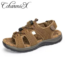 CcharmiX/мужские сандалии; коллекция года; дышащие роскошные мужские римские сандалии из натуральной кожи; резиновая обувь; горные сандалии; большие размеры