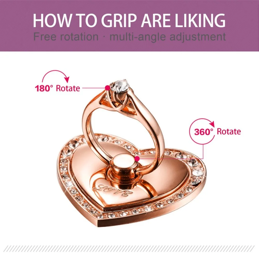 Luxury 360 Degree Finger Ring Holder Universal Finger Ring Mobile Phone Stand Holder For iPhone X 7 8 6 6s Plus Samsung Tablet