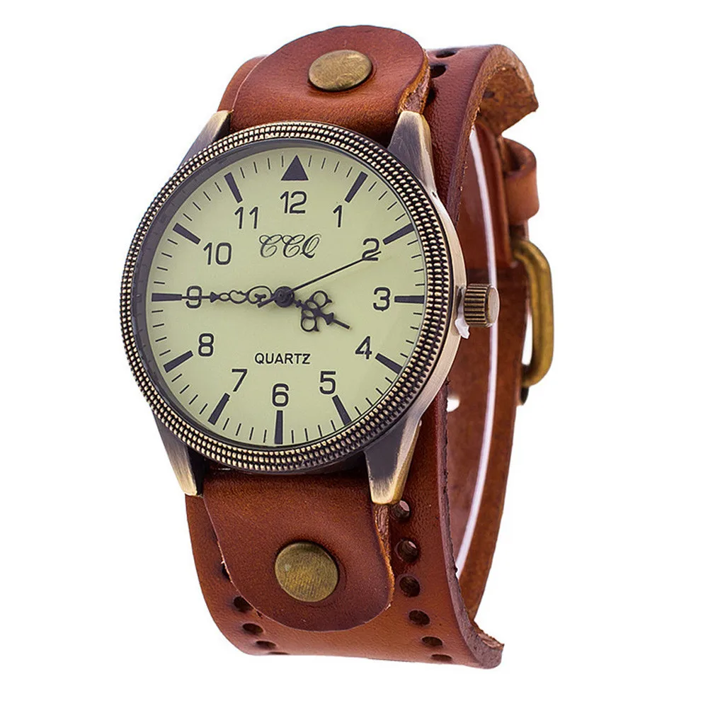 

CCQ Brand 2018 Women watches top Luxury Brand Vintage Leather Watch Men ladies Quartz Wristwatch clock bayan saat relogio A75