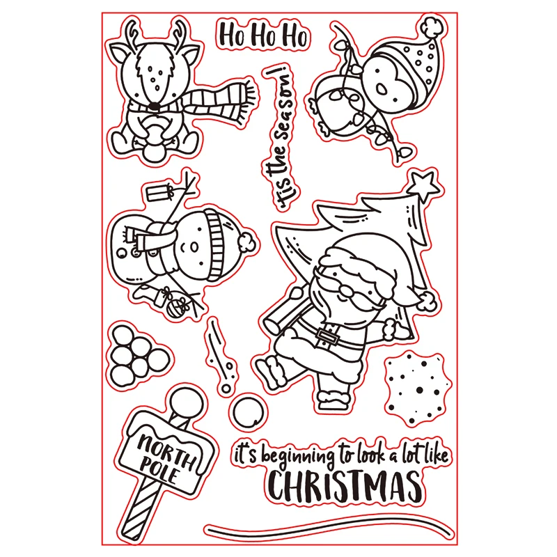 Рождество северным оленем и прозрачный штамп прозрачные наклейки для DIY Скрапбукинг изготовление бумажных открыток товары для декоративного рукоделия 4x6 дюймов