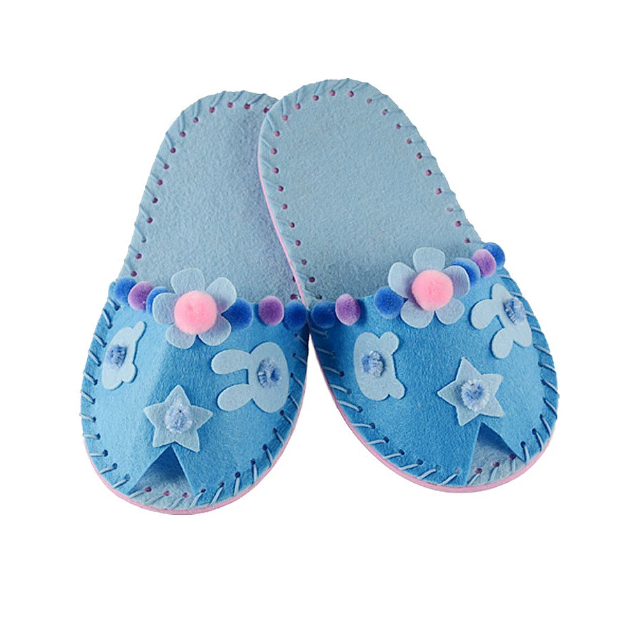 Montessori Toys Handmade DIY Creative Cartoon Slippers Sewing kit,Non-woven Fabric Shoes Art & Crafts Educational Toys For Kid 4 Montessori Toys Handmade DIY Creative Cartoon Slippers Sewing kit,Non-woven Fabric Shoes Art & Crafts Educational Toys For Kid 4