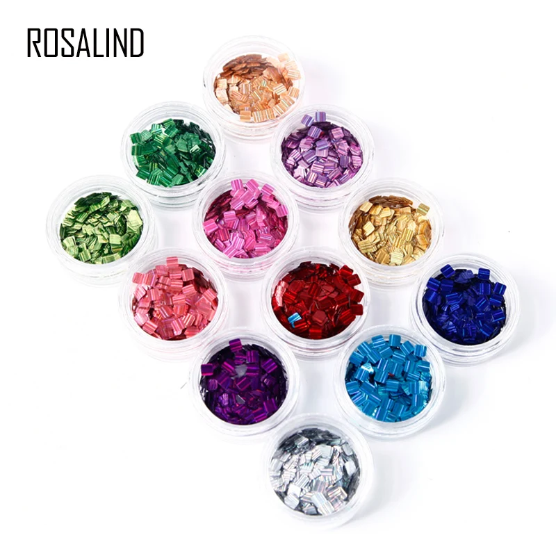 ROSALIND 3D Nail Art Красочные Стразы 12 цветов украшения для ногтей 3D маникюрные колеса для DIY ногтей красота