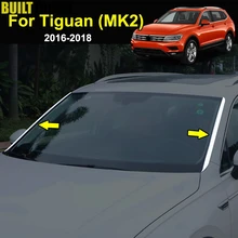 Для Volkswagen VW Tiguan MK2 2nd Gen- хромированная накладка на лобовое стекло, боковая накладка, Формовочная полоса из нержавеющей стали