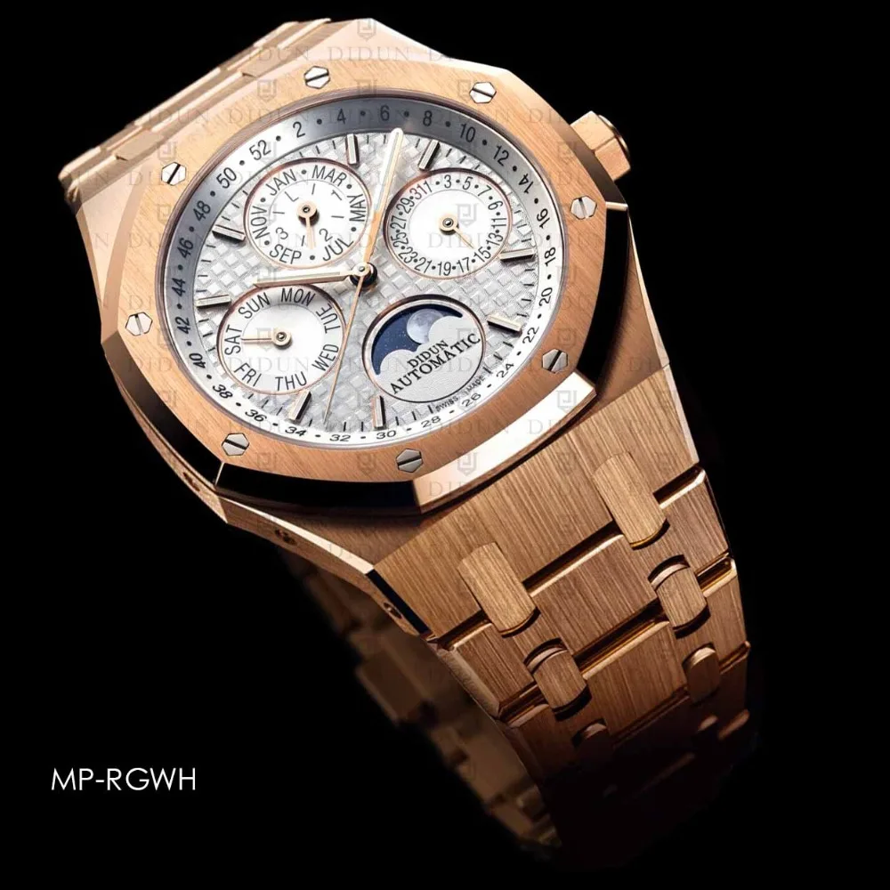 

DIDUN Automatic Watch Men Mechanical Watch Top Luxury Brand Male Moon Phase Diving Calendar Wristwatch Waterproof