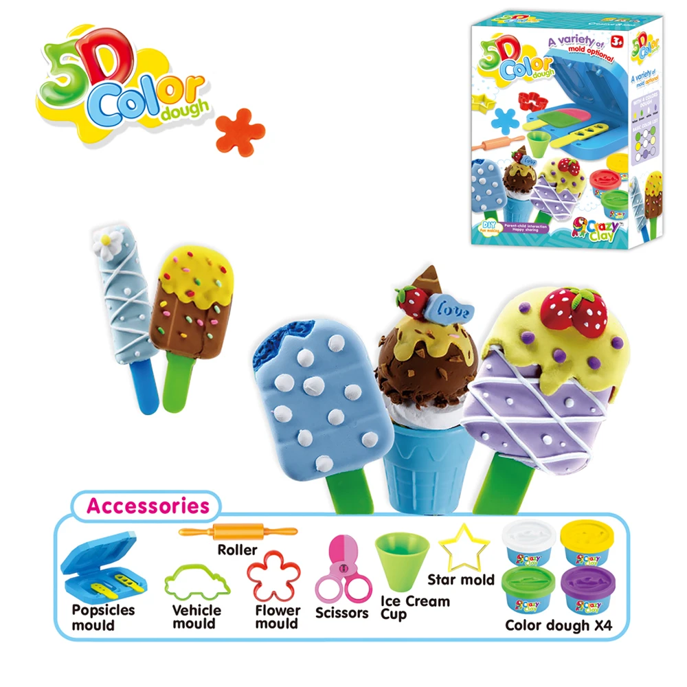 

5D Clay Fluffy Foam Slime DIY Ice cream/burger/pizza/cake/breakfast Clay Kit Educational Toy Antistress Kids Toys for Children