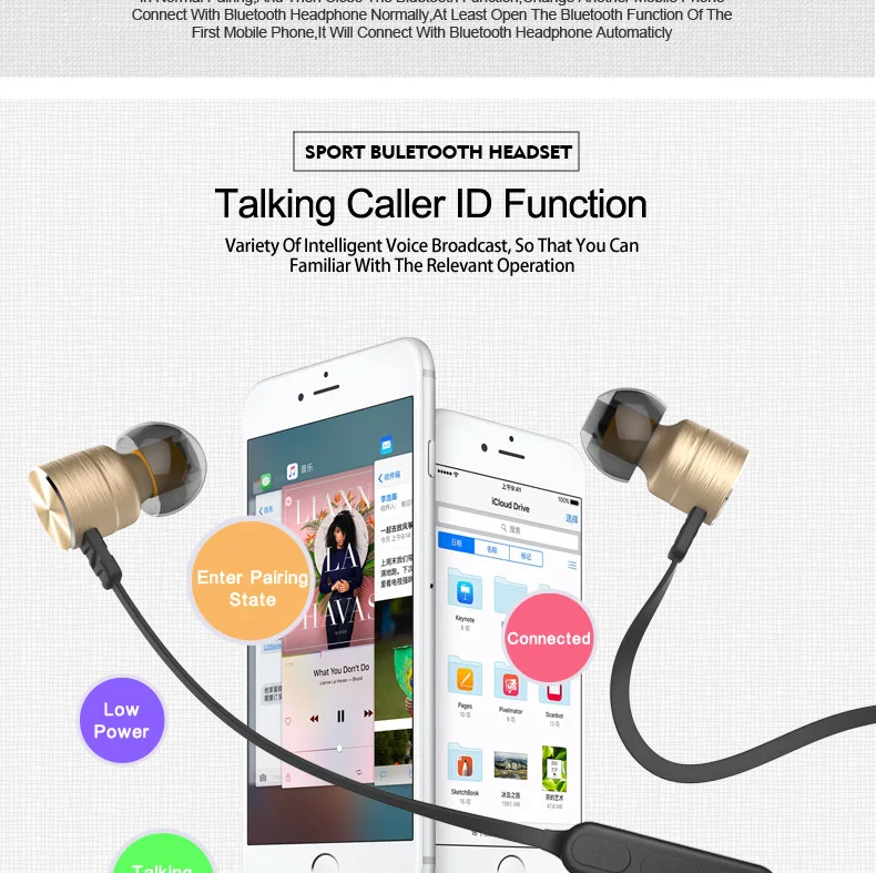 PLEXTONE Bluetooth Sport Headphone CSR 8635 Bluetooth 4.0 Bluetooth Earphone Microphone Call Wireless Connect Two Phones (12)