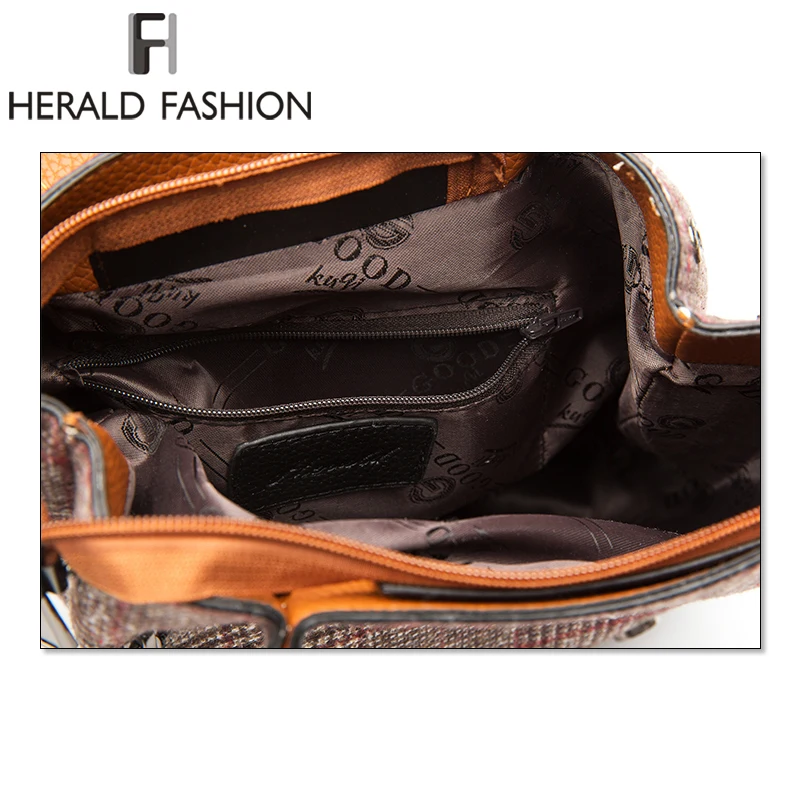 Herald de las mujeres de la moda de lana mochilas escuela de calidad Bgas para chicas adolescentes femenino hombro bolsa dama viajando Mochila