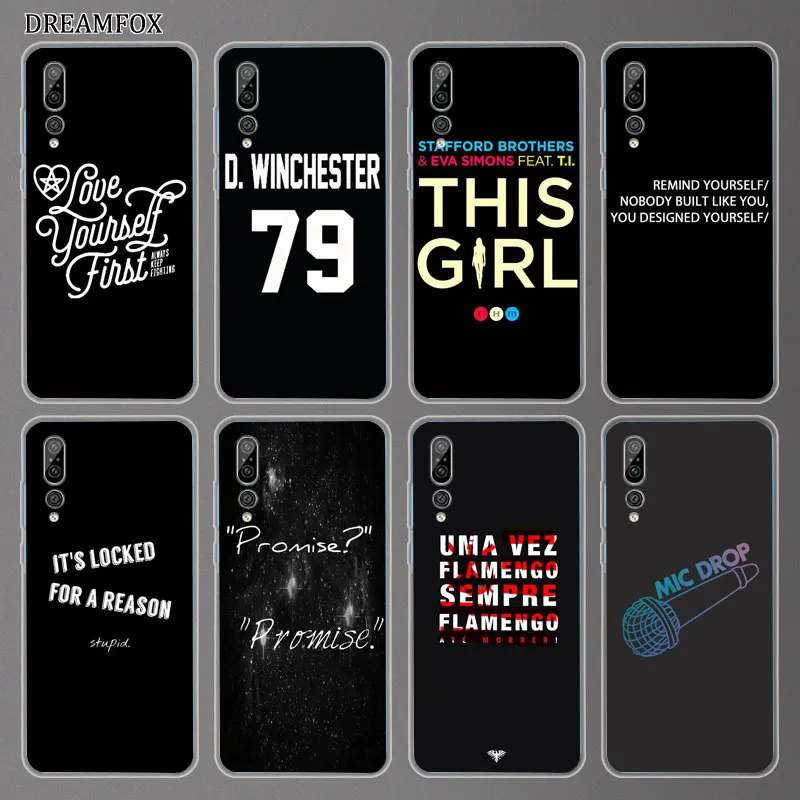 

DREAMFOX N222 Text Control Soft TPU Silicone Cover For Huawei Mate 20 8 9 10 Lite Pro Nova 3 3e 3i 4 4e Case