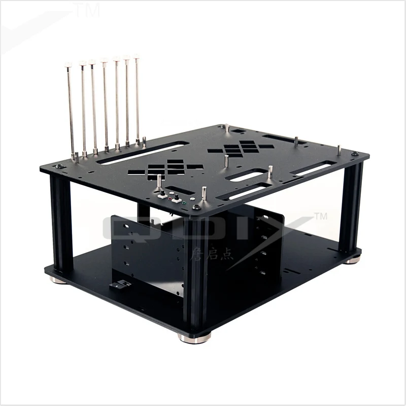 QDIY PC-D008 PC Excelent Cool Persoonlijkheid Zwart Acryl ATX PC Desktop Computer Case