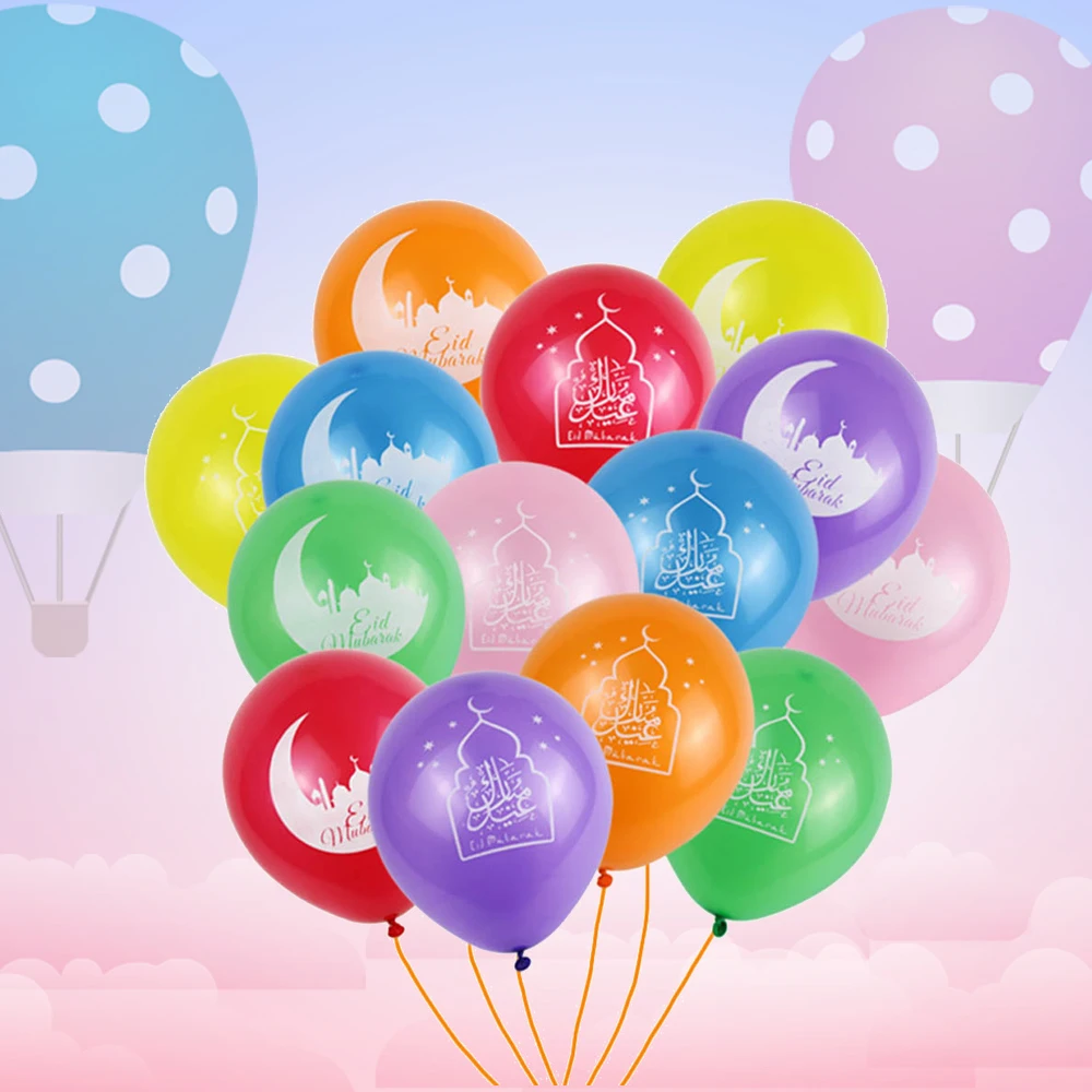 

Glazovin Eid Mubarak Balloon 10Pcs/set 10inch Eid Mubarak Party Balloons Happy Ramadan Decorations HAJJ MABROUR Latex Balloon